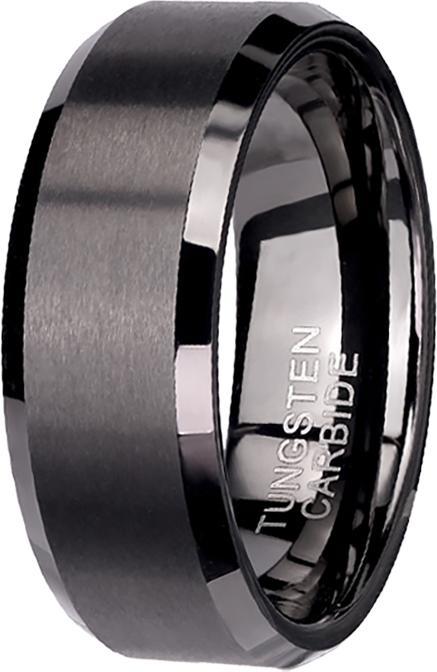 Produktbild Star Piercing Ring schwarz mittig gebürstet schwarz (67, 900 Platin)