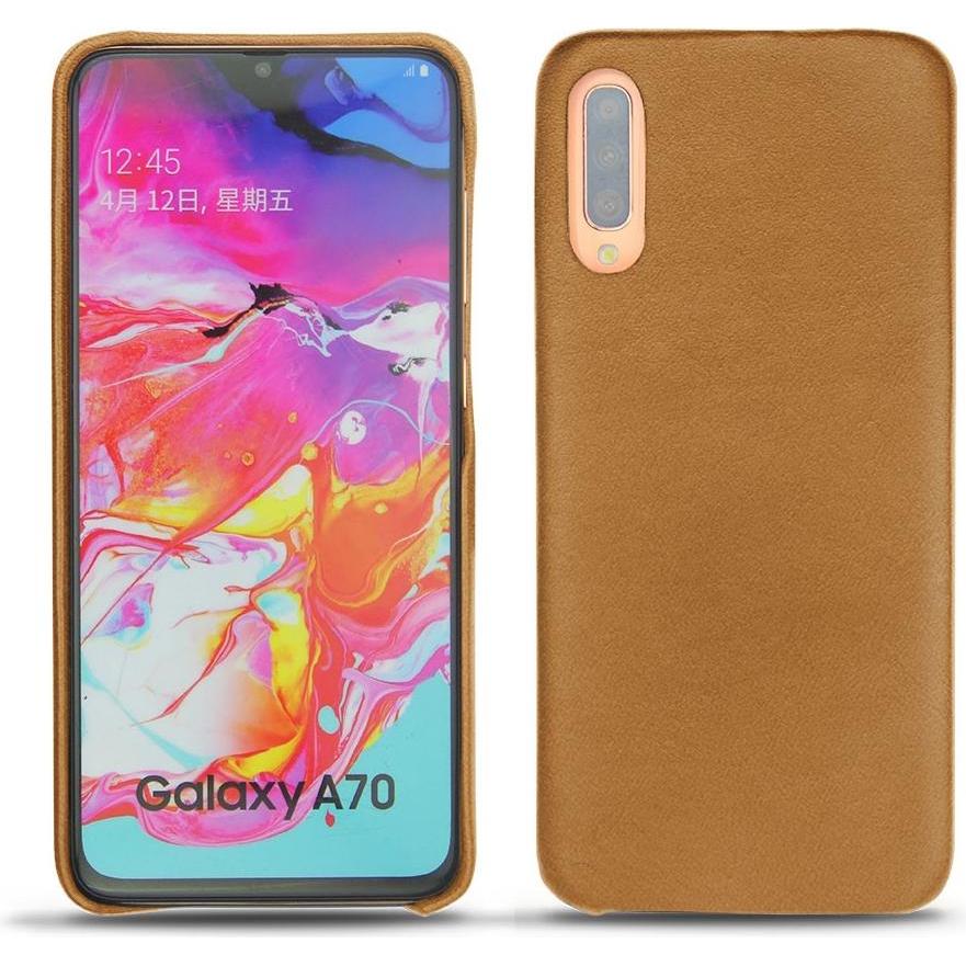 Noreve Lederschutzhülle (Samsung Galaxy A70), Smartphone Hülle, Braun