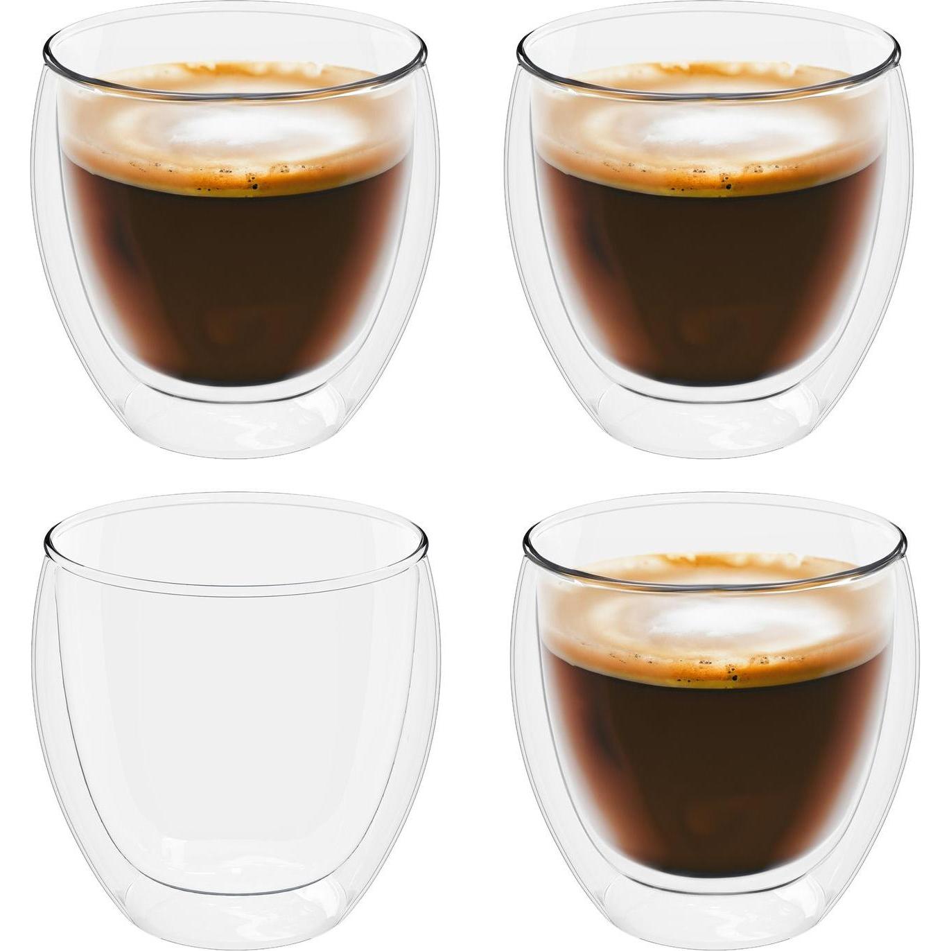 Intirilife, Tasse, 4x transparentes Espressoglas (80 ml, 4 x)