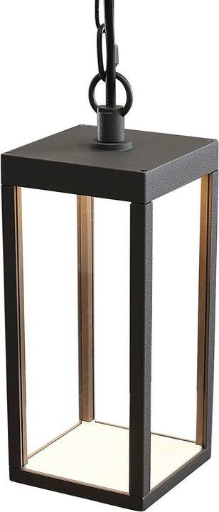 Image du produit Lucande Cube LED Extérieur Lampe suspendue H26 Graphite (750 lm, IP54)