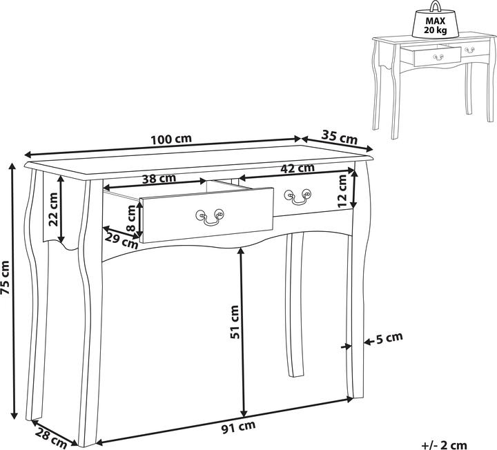 Produktbild Beliani Klawock (100 x 35 x 75 cm)