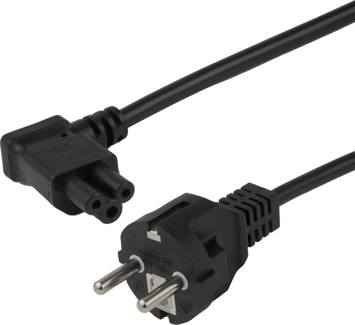 Produktbild Deltaco Device Cable, straight CEE 7/7 - left angle IEC C5, 3,0m (3 m)