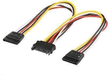 Produktbild PremiumCord SATA-Stromkabel (Y) zur Festplatte (2xF/1xM, 16cm, Gabel) (16 cm, SATA)