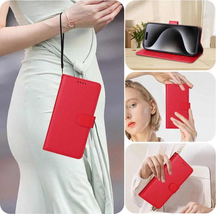 Actual product image Cover-Discount Galaxy S25 FE - Lederoptik-Hülle mit strukturierter Oberfläche (Samsung Galaxy S25 FE)