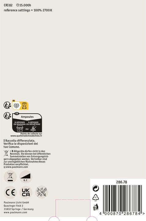 Produktbild Paulmann Globe mit Kopfspiegel (E27, 6.50 W, 600 lm, 1 x, F)