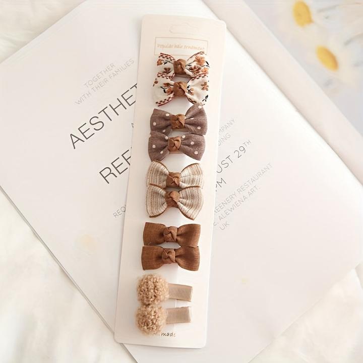 Produktbild Activity Board 10pcs/set Prinzessin Haar Zubehör Geschenk - Cute Floral Plaid Polka Dot Bow Hair Clips