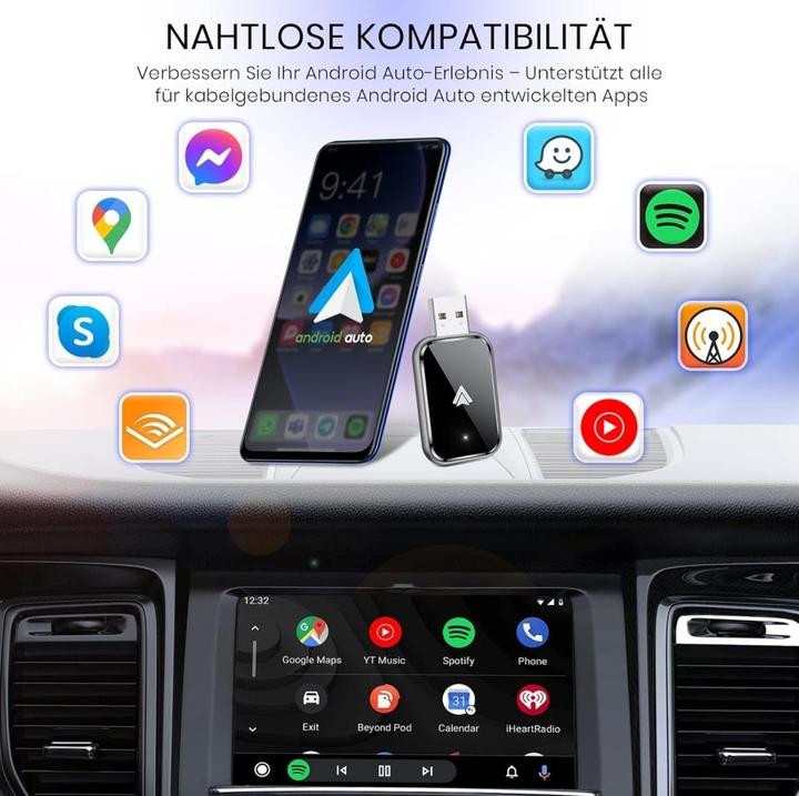 Actual product image PowerGuard Wireless Android Auto Dongle