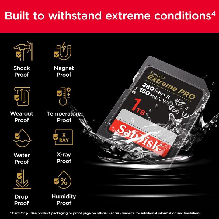 Productafbeelding SANDISK Extreme PRO UHS-II V60 (1000 GB, SDXC, U3, UHS-II)