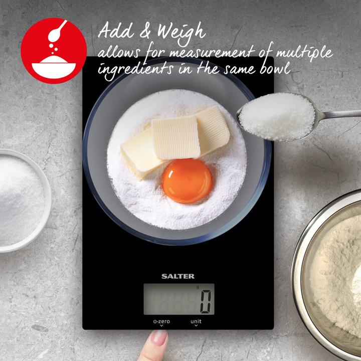 Produktbild Salter 1170 BKDR Ultra Slim Glass Digital Kitchen Scale - Black