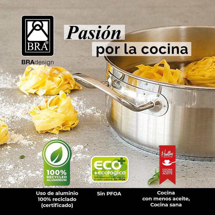 Actual product image BRA Professional 5-Piece Cookware Set, Compatible with All Heat Sources Including Induction (Pan set + pot set, Cast iron)