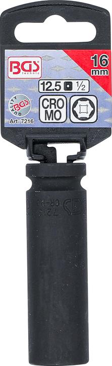 Produktbild BGS Kraft-Steckschlüssel-Einsatz Sechskant, tief Antrieb Innenvierkant 12,5 mm (1/2") SW 16 mm (16 mm)