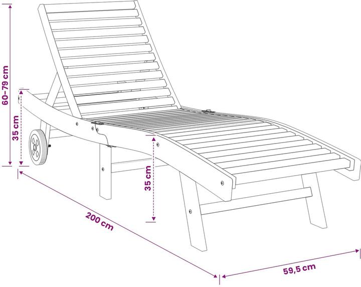 Produktbild vidaXL Sonnenliege (200 cm)