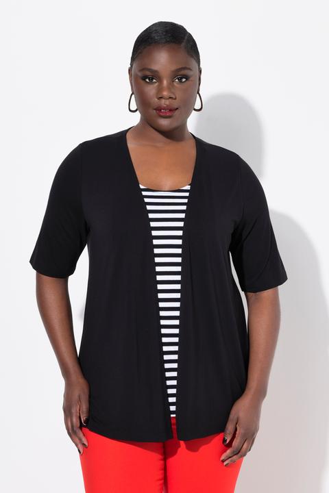 Produktbild Ulla Popken 2-in-1-Shirt, Ringel, Rundhals, Halbarm (42, 44)