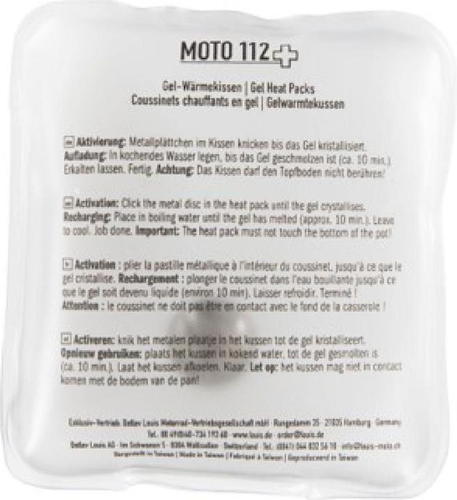 Nutritional values and ingredients Moto112+ coussin chauffant en gel