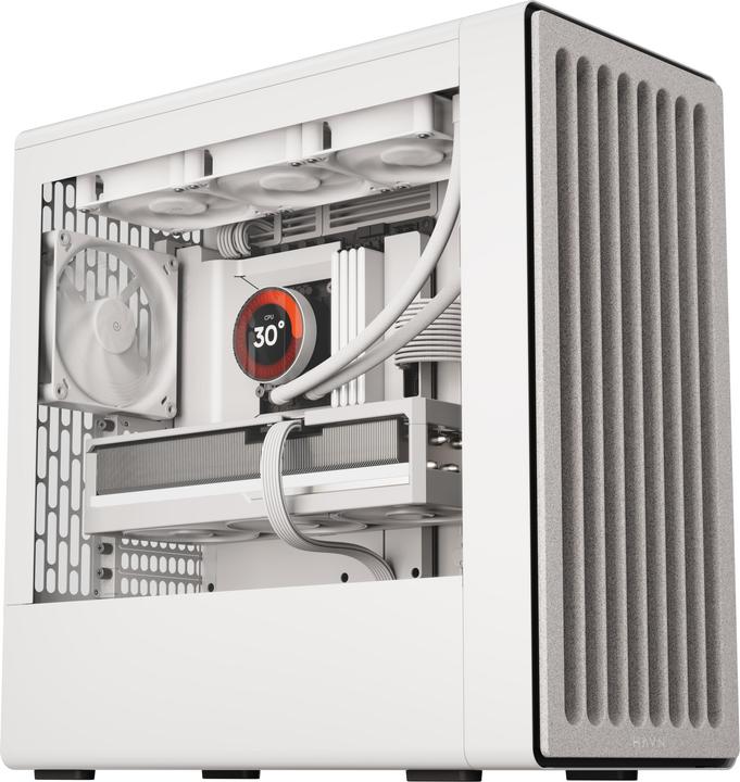 Produktbild Havn BF 360 PC-Gehäuse, Midi-Tower, E-ATX, Tempered Glass - weiss (ATX, E-ATX, mATX, Mini-ATX, Mini-ITX)