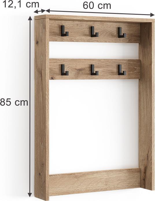 Actual product image Vicco Wall coat rack Eliza, Viking Oak, 60 x 85 cm
