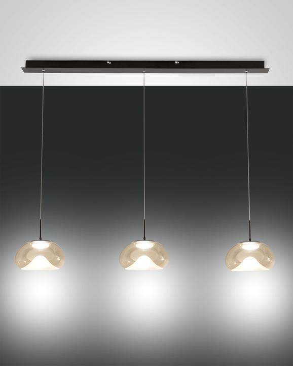 Fabas Luce Brena LED Pendelleuchte 30W dimmbar steuerbare Lichtfarbe Cognac 3755-48-365