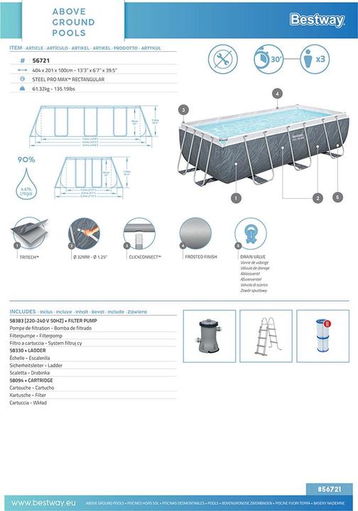 Immagine prodotto Bestway Frame Rattan (404 x 201 x 100 cm)