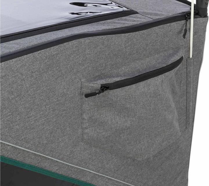 Image du produit Trixie Remorque pour vélo M, 71×95×85/138 cm, Gris/Salbei (Chien, Réflecteurs, Verrouillable)