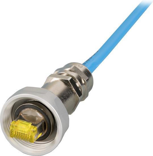 EFB Elektronik Presse-étoupe IP67, M25, RJ45, TM31 mâle vers TM31 mâle 2,0m (IP67KVRJ45TM31-2.0) (S/FTP, CAT6a, 2 m)
