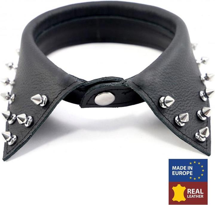 The Red Leder Sklaven-Kragen mit Spikes (One Size)