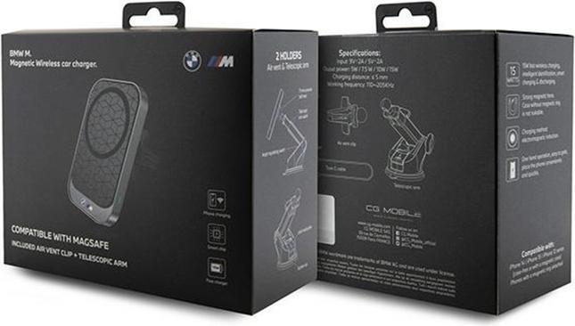Produktbild Energea BMW uchwyt indukcyjny BMMWCCMPGPK 15W na kokpit/do szyby/do kratki czarny/black MagSafe M Edition