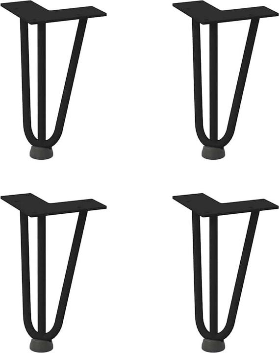 Produktbild VidaXL Haarnadelbeine 4 Stk. Schwarz 20 cm Massivstahl Hairpin Tischbein