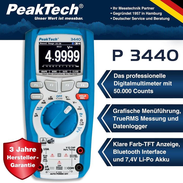 Produktbild Peaktech P 3440 Grafisches Digitalmultimeter (CAT IV 600V, CAT III 1000V)