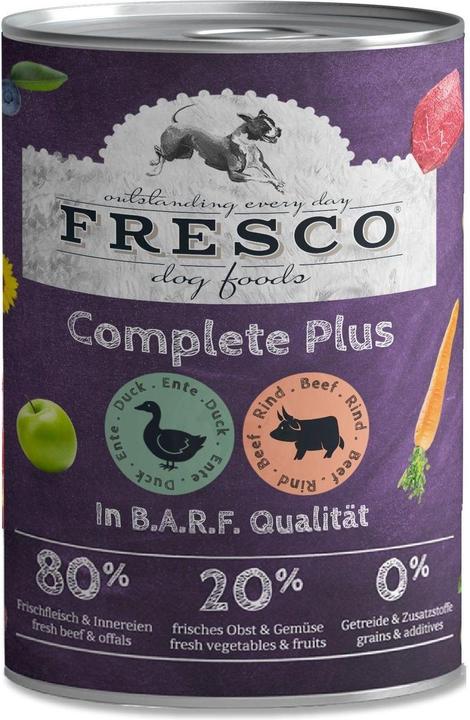 Fresco Nassbarf Complete Plus Ente & Rind 400 g (Adult, Senior, 1 Stk., 400  g)