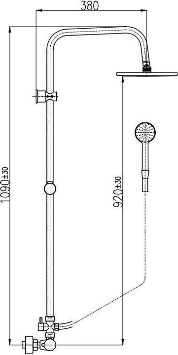 Produktbild Domoletti Thermostatic Shower Mixer Set Black Matt