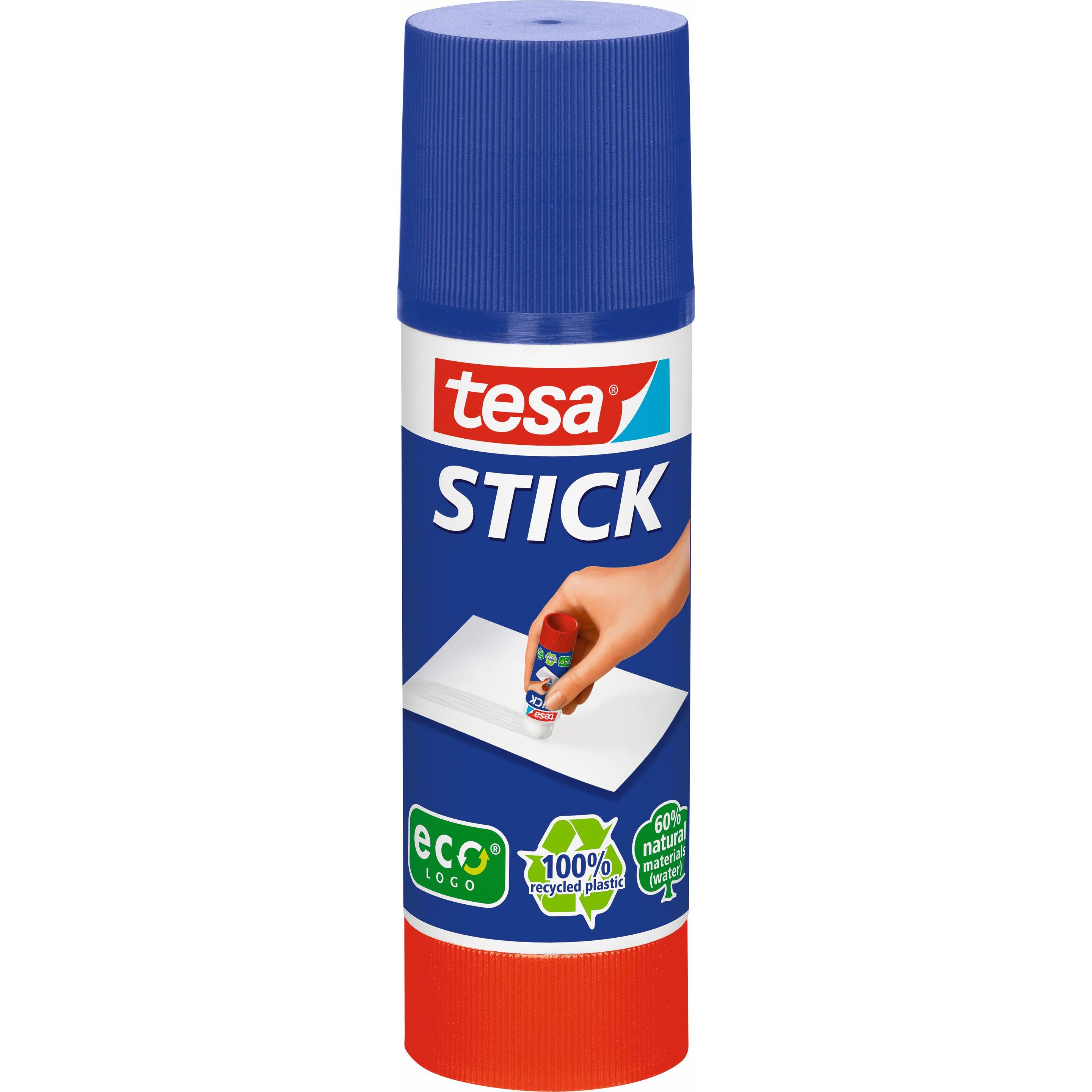 tesa, Klebestift, Klebestift ecoLogo, geruchsneutraler Klebstick für Papier / Pappe