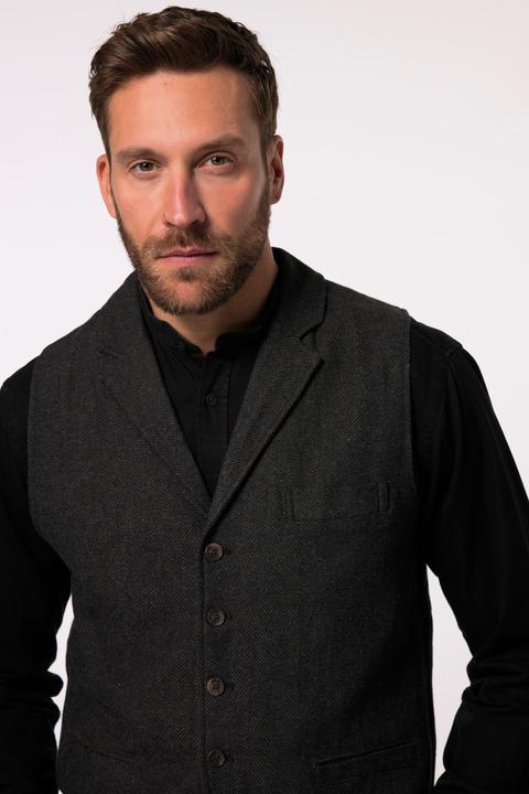 Actual product image JP1880 JP 1880 tweed vest FLEXNAMIC®, lapel, knitted back (3XL)