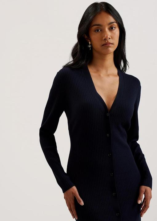 Produktbild Ted Baker Gerippter Strick-Maxi-Vest mit V-Ausschnitt (40)