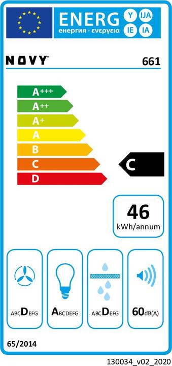 Energy Label NOVY 661 (Substructure hood)