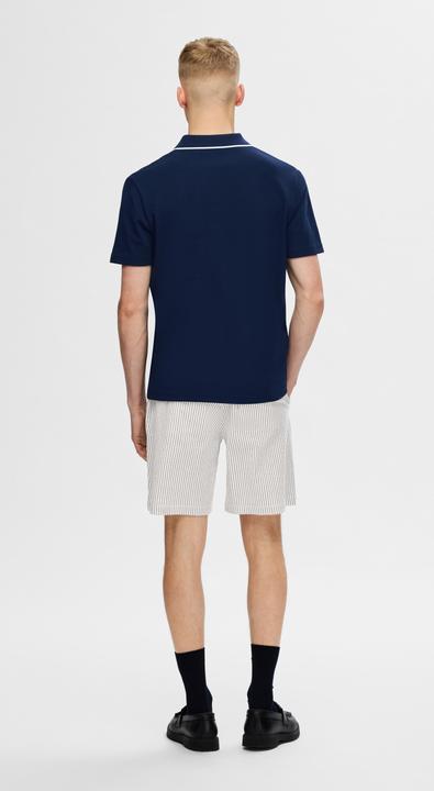 Image du produit Selected Polo à manches courtes à structure gaufrée (S)