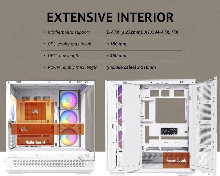 Actual product image Antec Go Gamer C7 ARGB White Full Tower white retail (ATX, ITX, mATX)