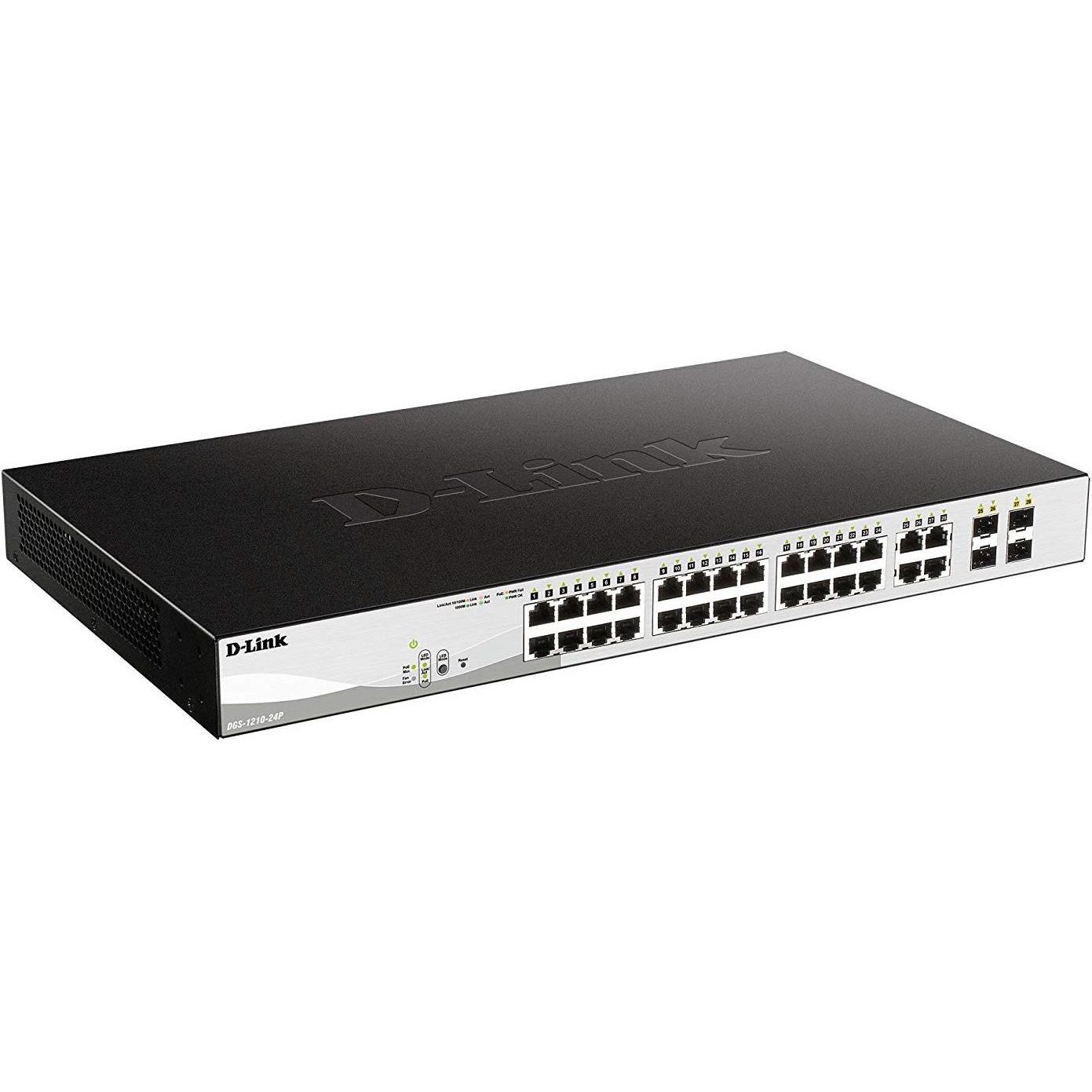 D-Link Dgs-1210-24p (28 Ports), Netzwerk Switch, Schwarz