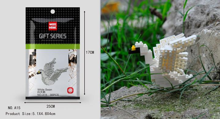 Produktbild Tinisu WeiÃŸer Schwan Figur Bausteine Modell LNO Micro-Bricks