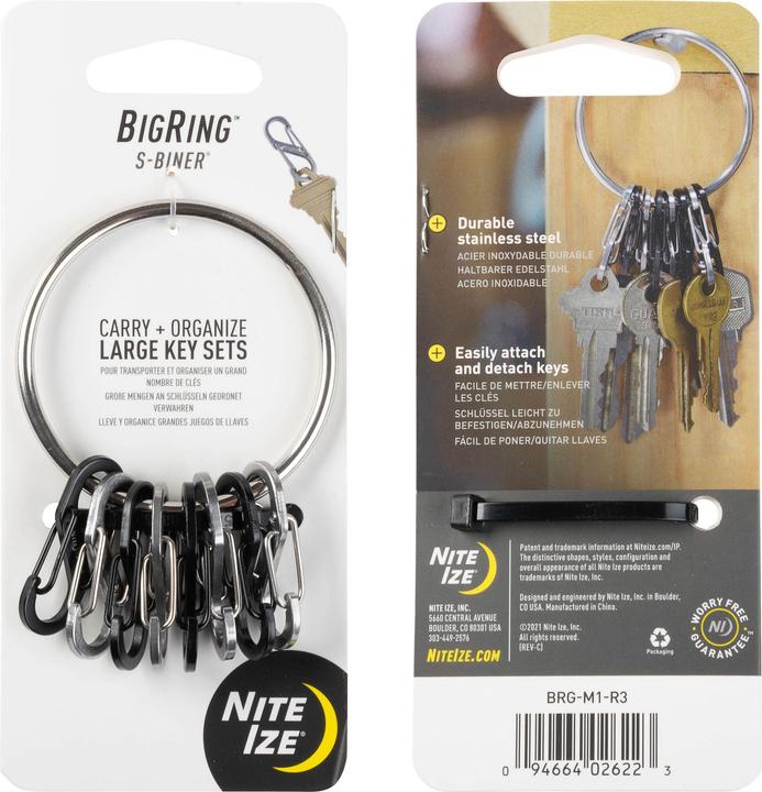 Actual product image Nite Ize Key ring with carabiner Bi