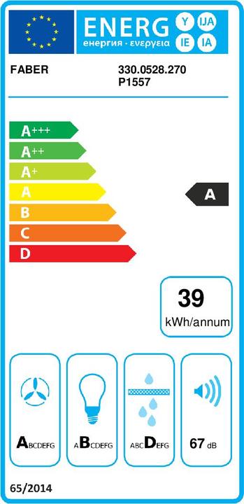 Energie-Label Faber Glam Fit 55 BK (Wandhaube)