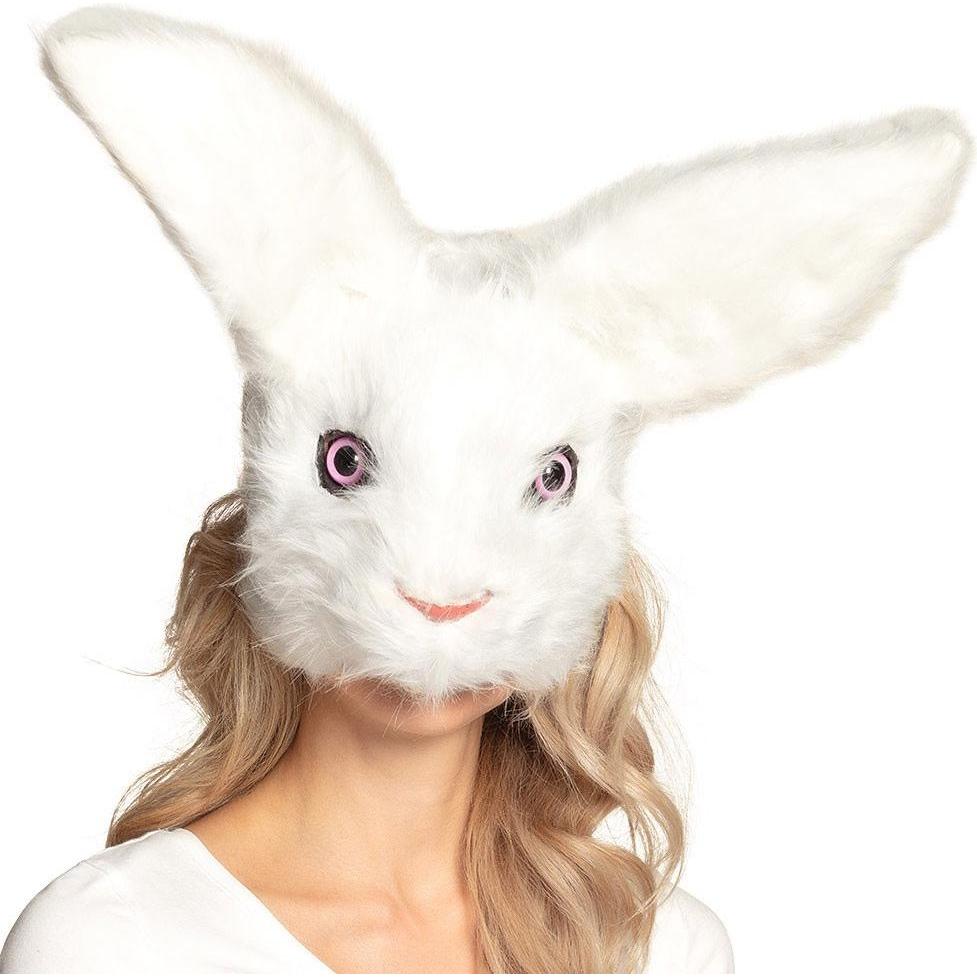 Thumbnail - Boland Plüsch-Halbmaske Hase, weiss