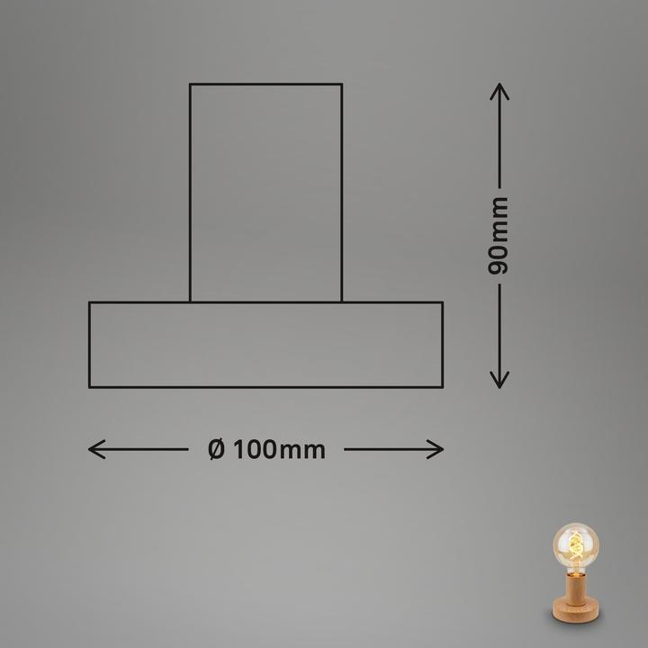 Image du produit Briloner Lampe de table, bois, excl. 1x E27 max. 10W (E27)