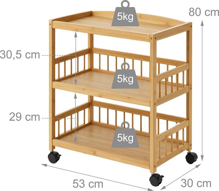 Actual product image Relaxdays Bamboo cart
