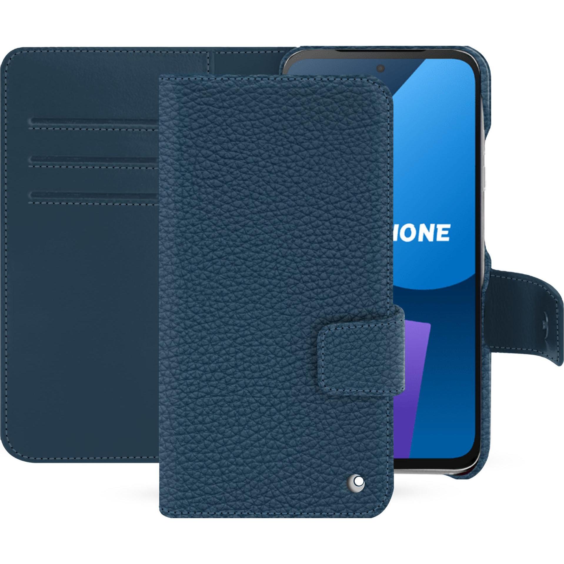 Noreve Lederschutzhülle Fairphone 5 (OnePlus 5), Smartphone Hülle, Blau