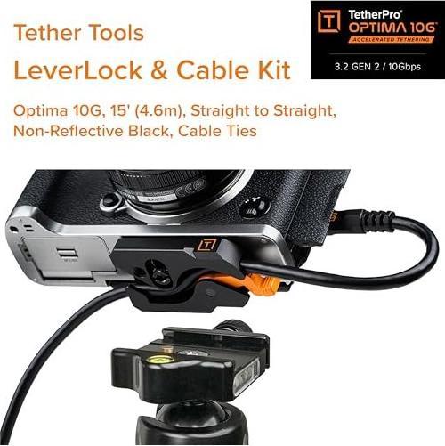 Produktbild Tether Tools LeverLock&Cable Kit Optima 10G gerade schwarz 4,6m (Kabel)