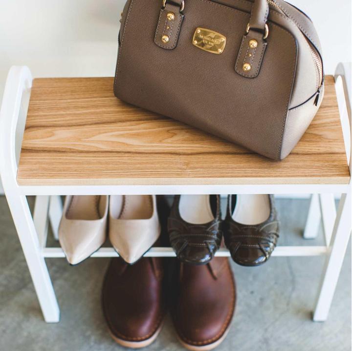 Image du produit Yamazaki Étagère à chaussures avec rangement en bois TOWER (48 x 19 x 46 cm)