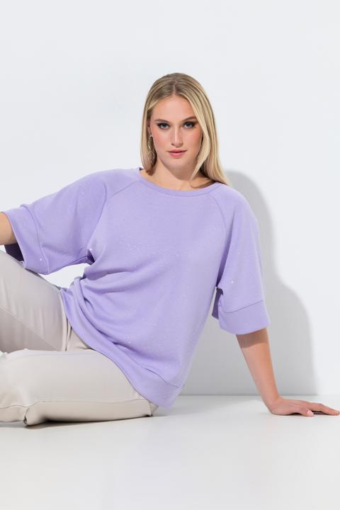 Produktbild Ulla Popken Sweatshirt, Ziersteine, Rundhals, Halbarm, Modalmix (54)