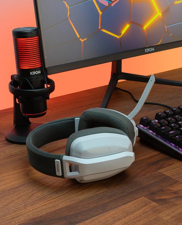 Actual product image Krom Auriculares Gaming Kanji Wireless Blanco (Wireless, Cable)