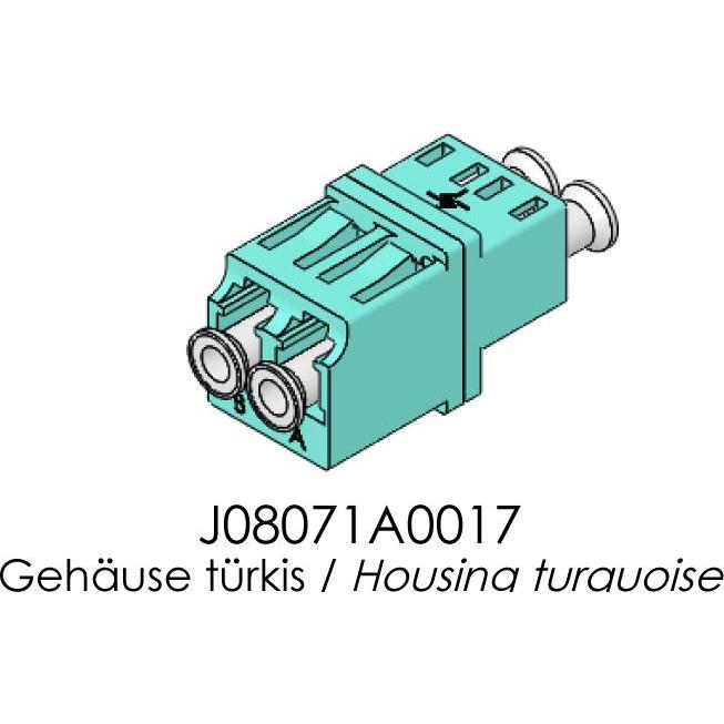 Telegärtner Giunto in fibra ottica 2xLC duplex, multimodale OM3, turchese per l'installazione in pannelli patch, Accessori di rete