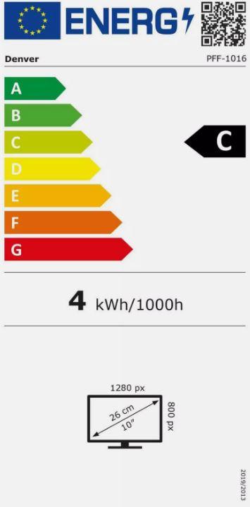 Energielabel Denver Frameo PFF-1016 (10.10", 1280 x 800 pixels)
